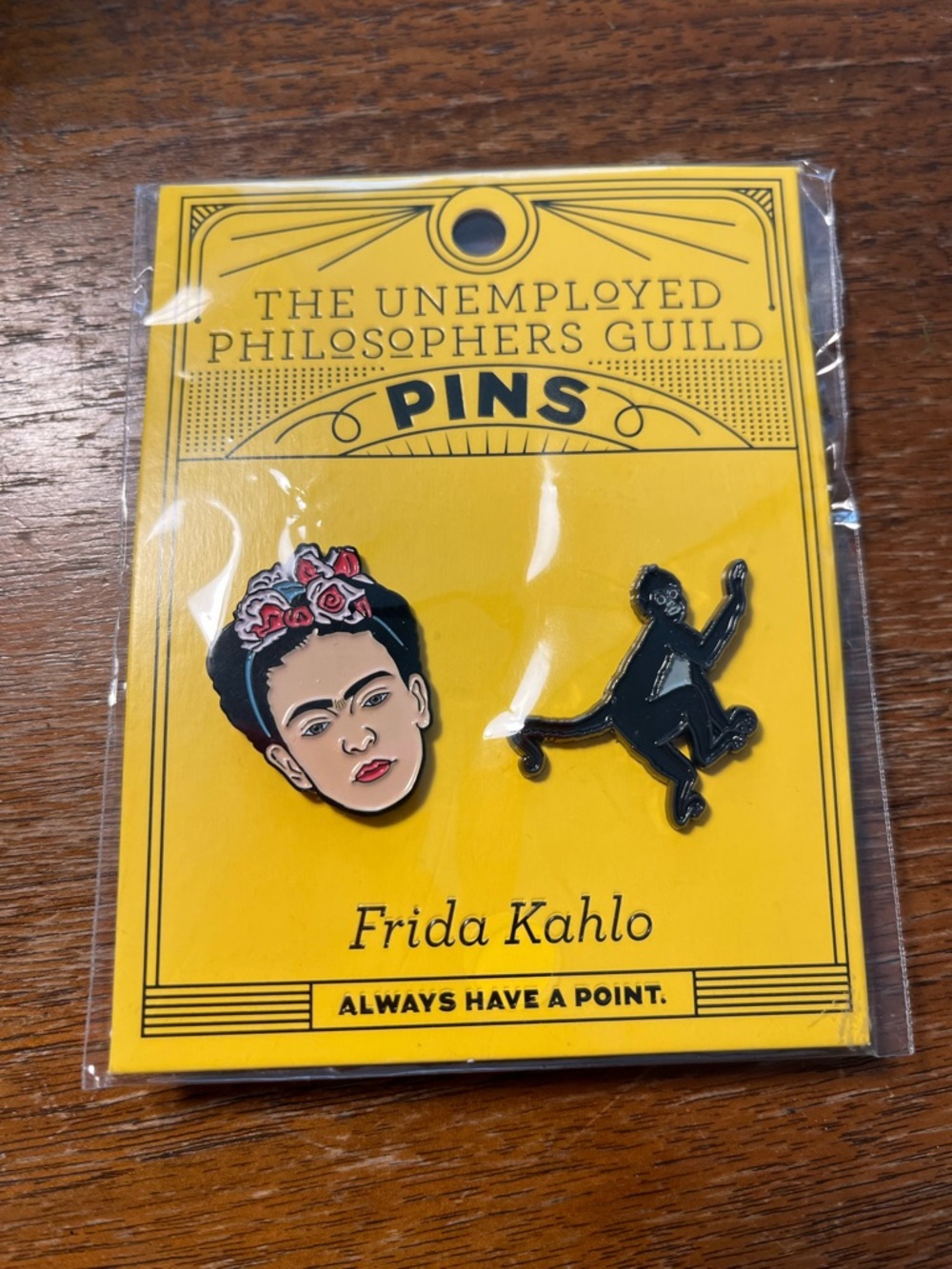 New NWT Frida Kahlo & Monkey Enamel Pin Set Unemployed Philosophers Guild